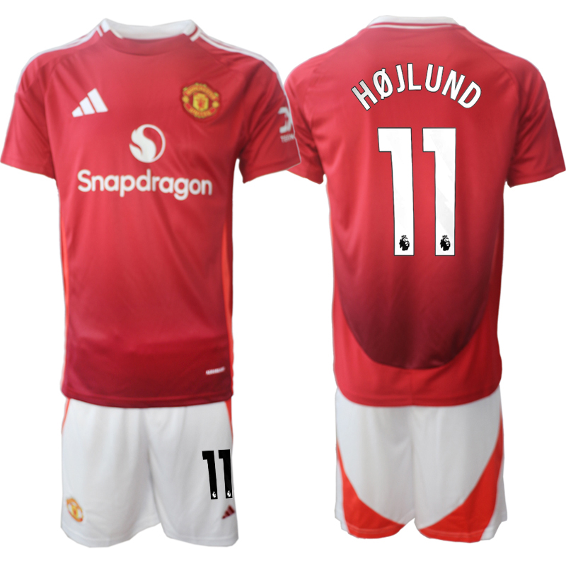 Men 2024-2025 Club Manchester United home Red #11 Soccer Jersey->manchester united jersey->Soccer Club Jersey